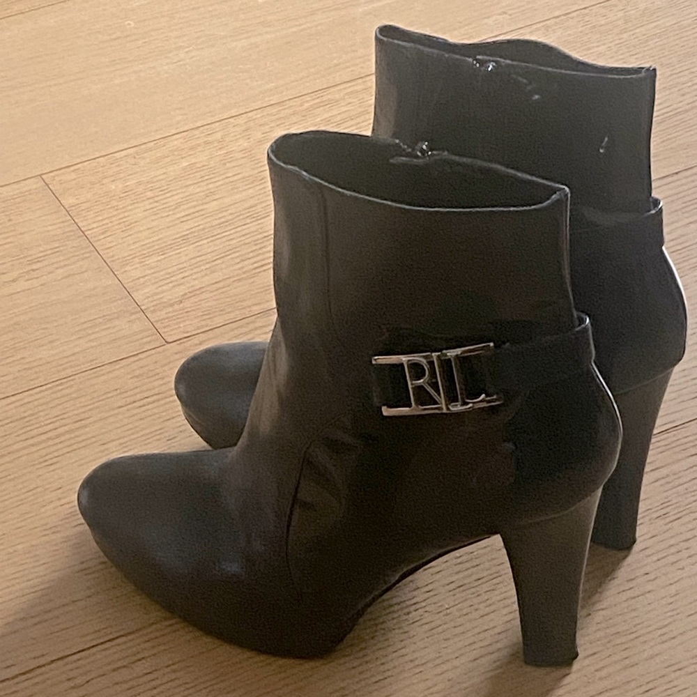 Ralph Lauren Black Ankle Boots - Picture 2 of 4